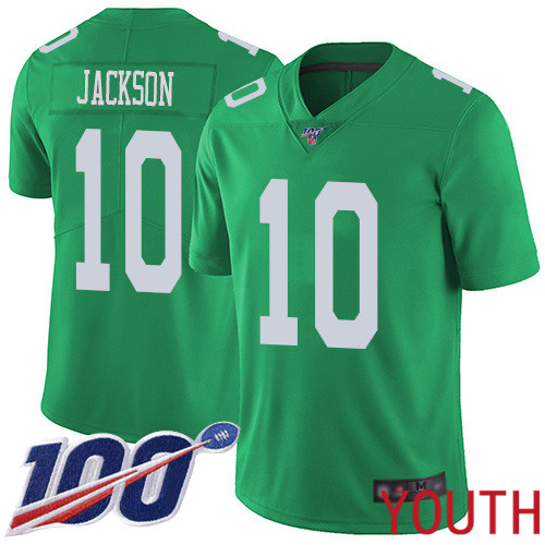 Youth Philadelphia Eagles 10 DeSean Jackson Limited Green Rush Vapor Untouchable NFL Jersey 100th Season